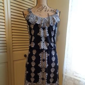 WHBM RUFFLE DETAIL SLEEVELESS DRESS